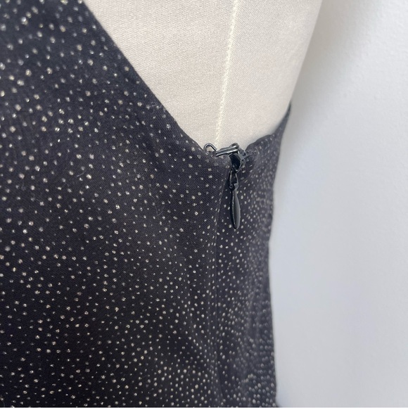 Free People Black Lace Gold Sparkle Midi Cotton Dress Crinoline Sleeveless 8 - Picture 4 of 10